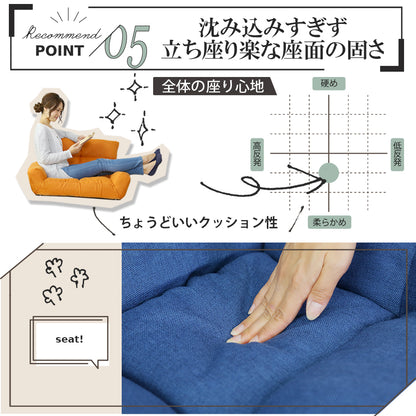 ソファ ひとりがけ 1人掛け コンパクト 5段階 リクライニング ふっくら座面 コージー 1P