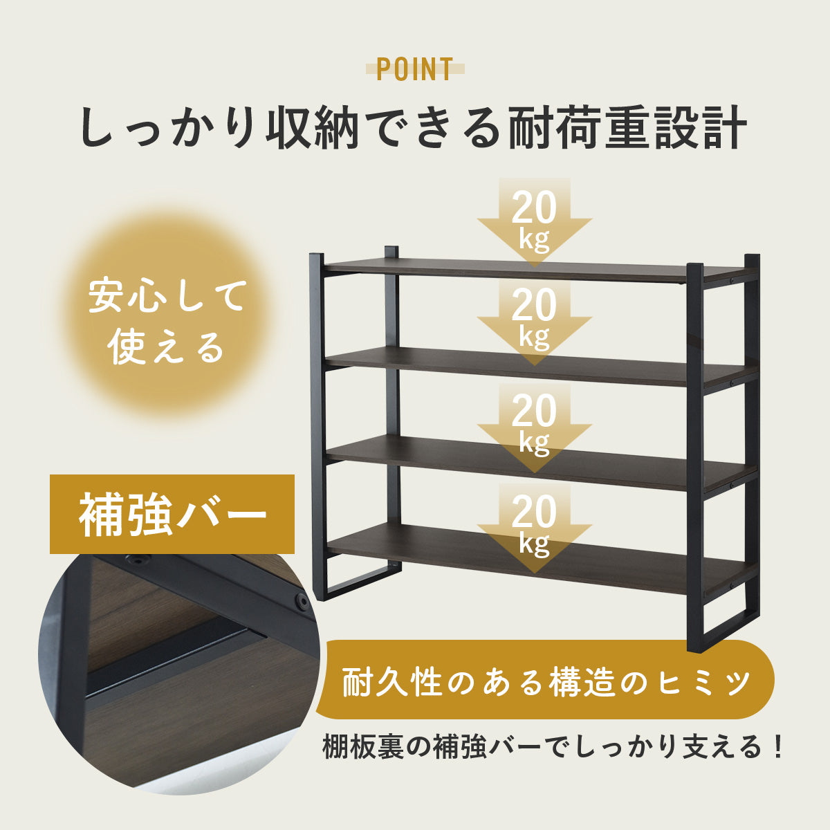 【幅120㎝】オープンラック アルナ