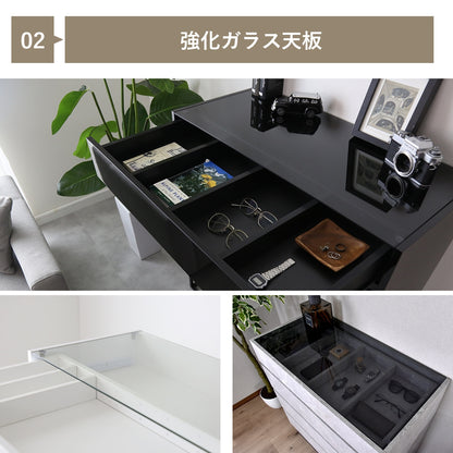 ガラスコレクションケース付き チェスト アヴェント