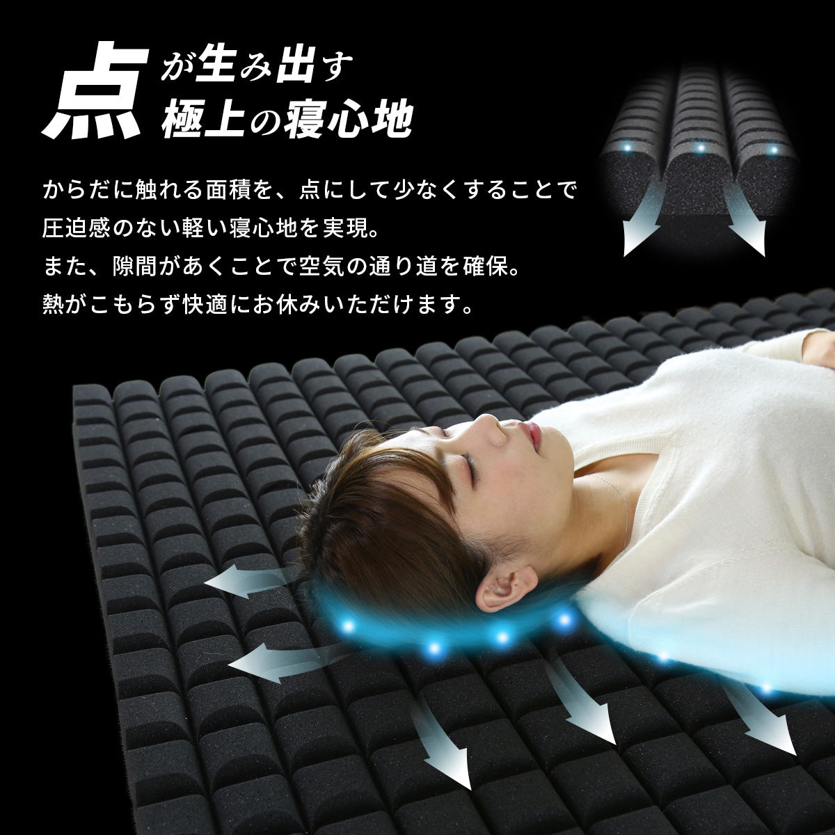 ダブル 低反発マットレス ブラックサイレンスプレミアムカット