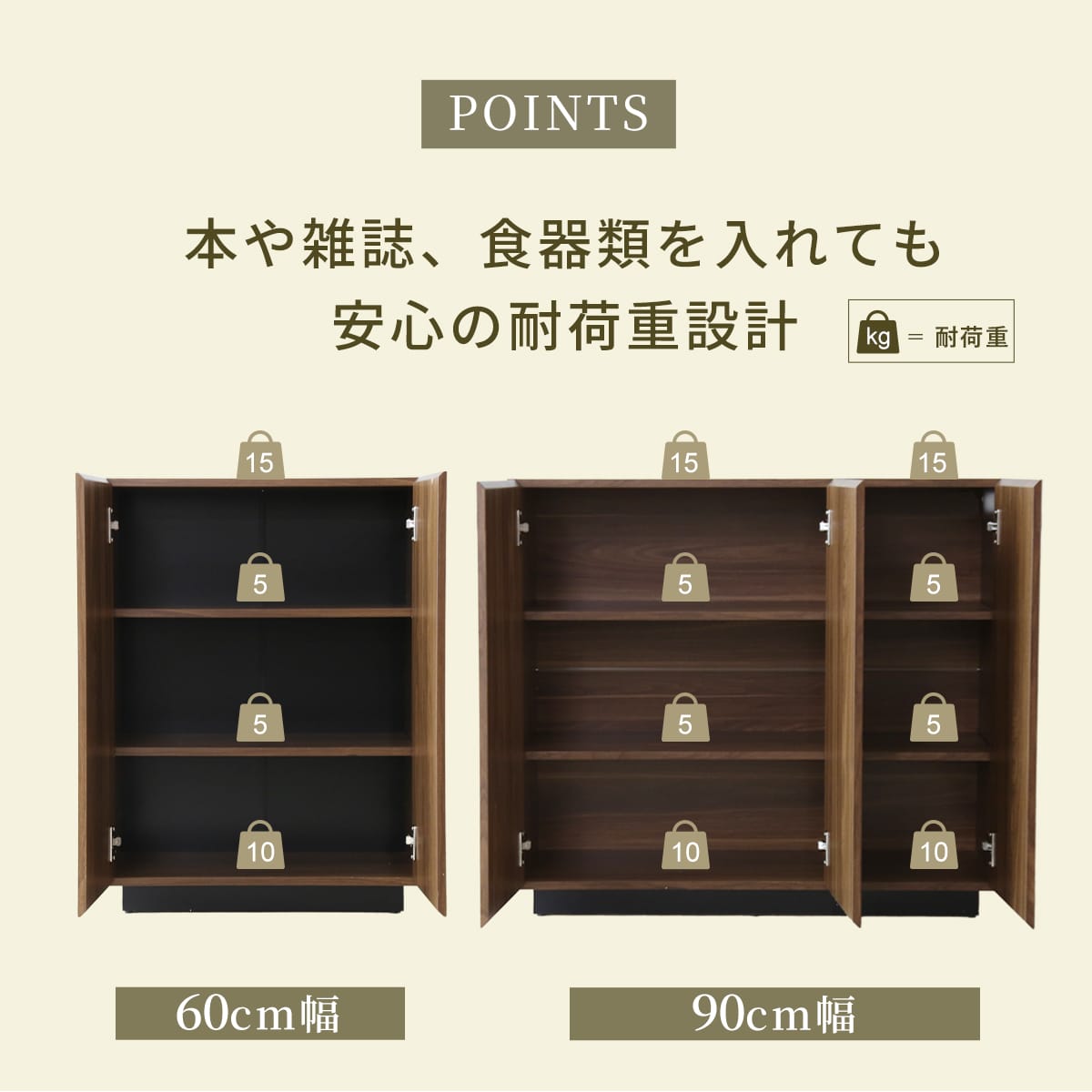 キャビネット 【幅60㎝｜90㎝】エルヴァー