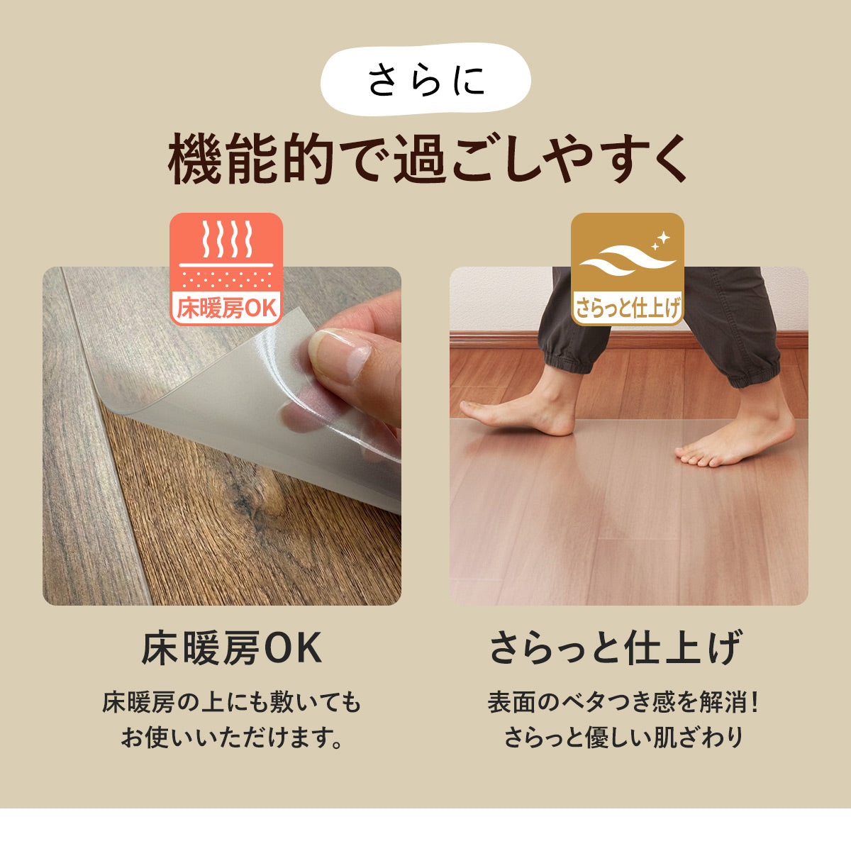 透明クッションフロアシート 江戸間6畳セット