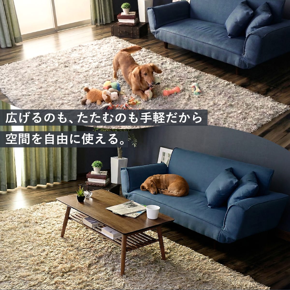 折りたたみテーブル 【棚付き｜棚なし】スィエル