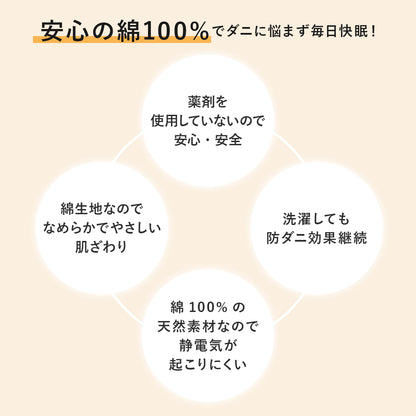【セミダブル】ダニを通さない掛け布団カバーSD