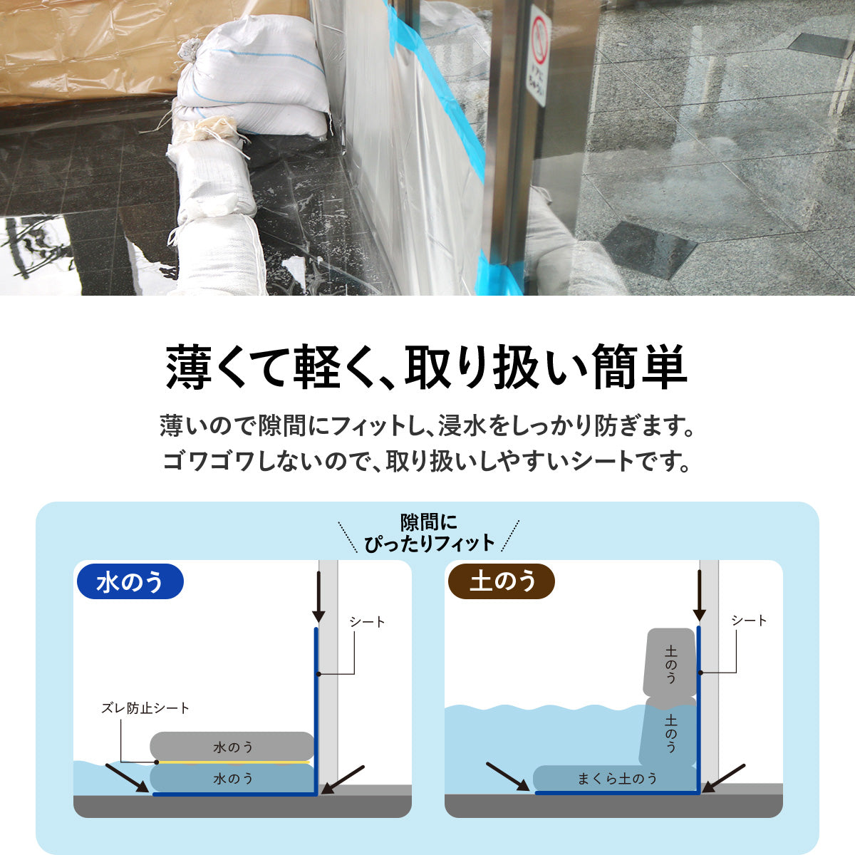 水害対策 止水シート 土のうタイプ