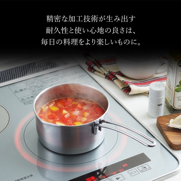 【日本製/燕三条】オールステンレス製 ミルクパン14㎝