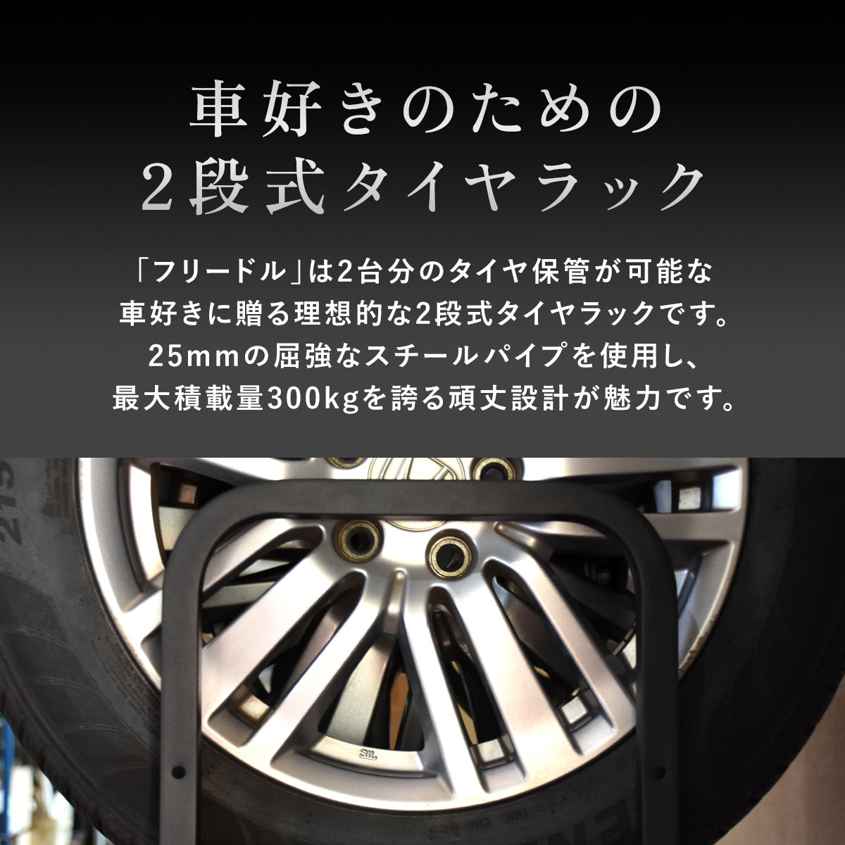 【幅100】タイヤラック  フリードル