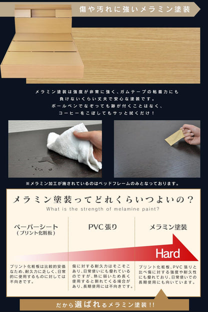 【セミダブル】収納付きベッドフレーム  グラード