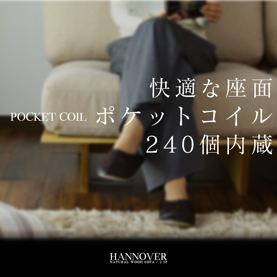 ソファー 2.5人掛け 木製 ローソファー ハノーヴァー2.5P
