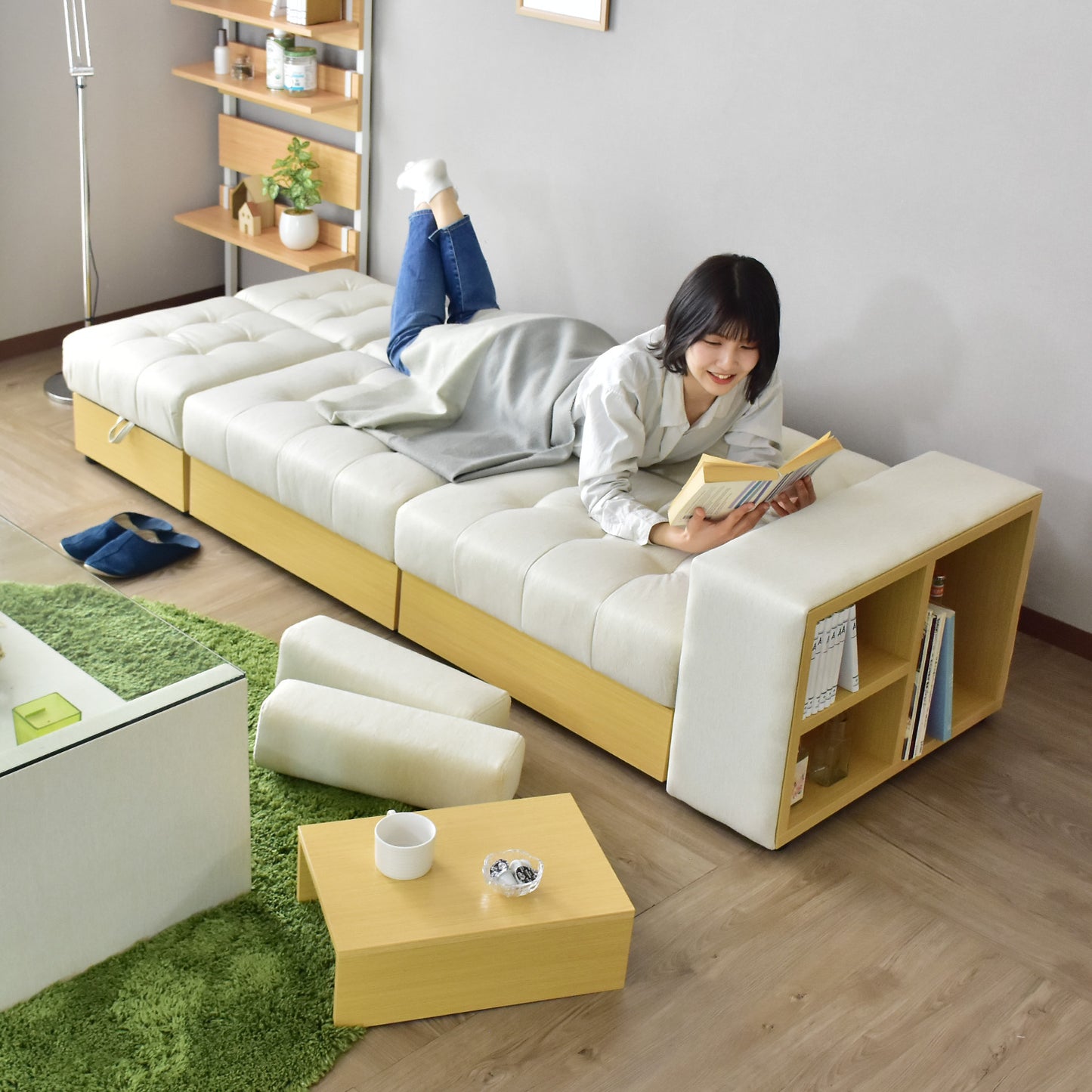 収納付き ソファーベッド 2人用ソファ シングルサイズ ｜ サンパ