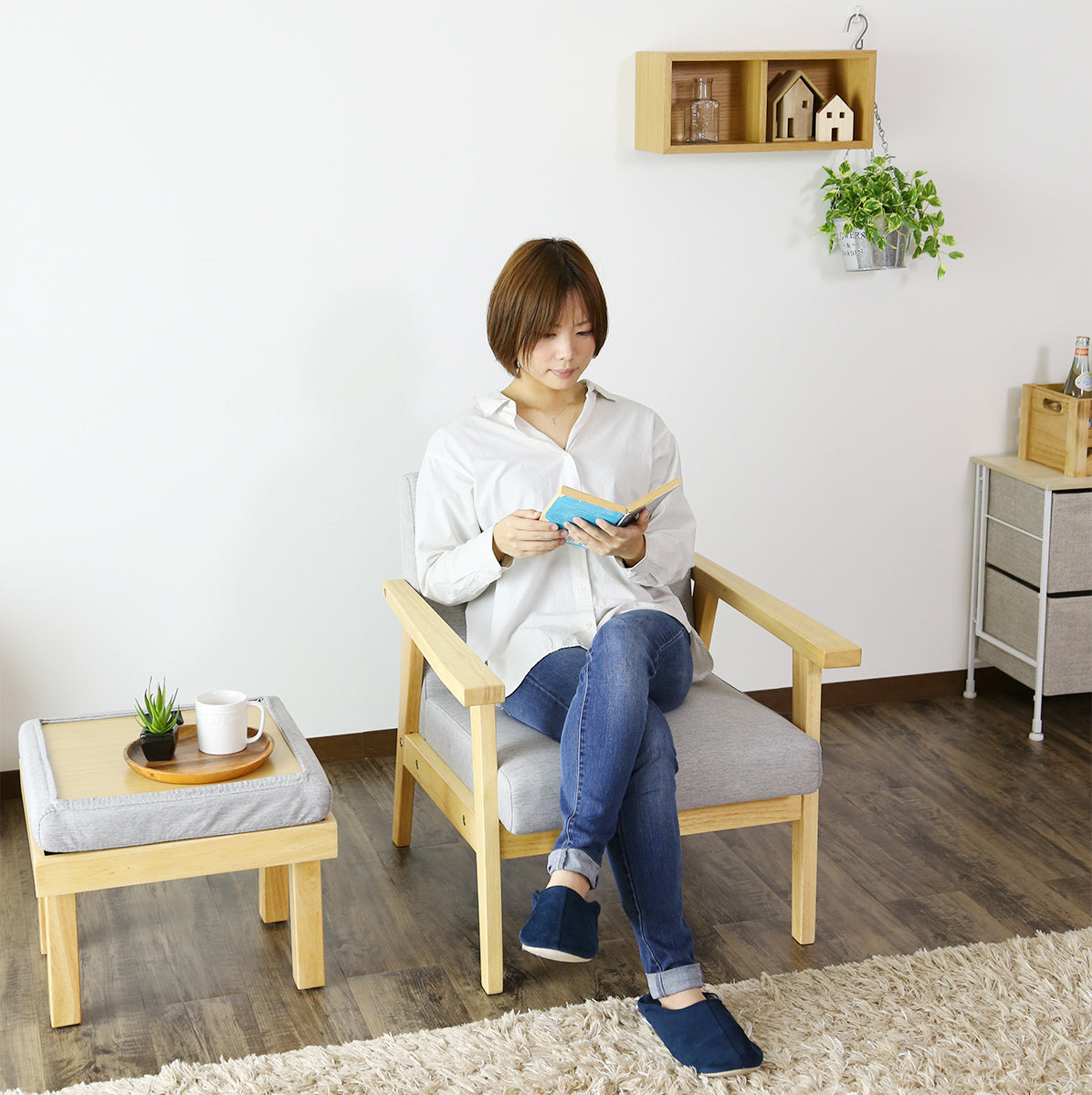 ソファ ひとりがけ 1人掛け チェア 椅子 北欧 天然木フレーム おしゃれ ラステル1P