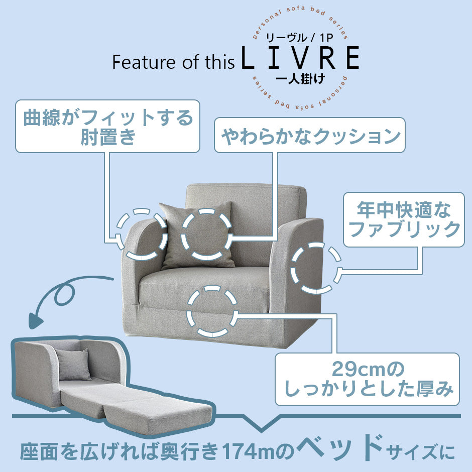 1人掛けローソファ リーヴル 1P