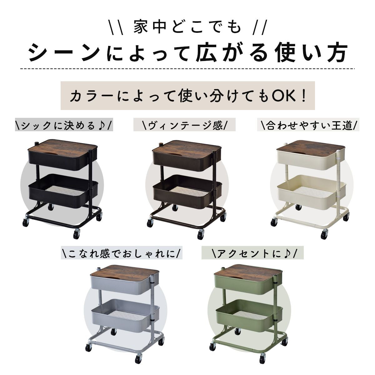 スチールワゴン  ロップスチール2段蓋付き