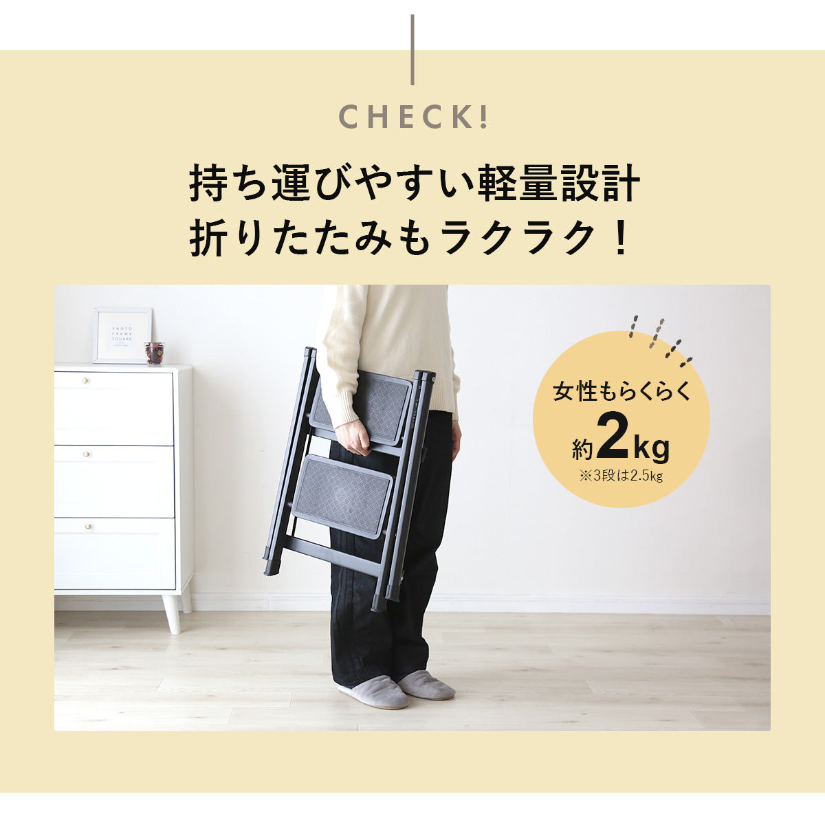 折りたためる踏み台 【2段｜3段】ライトン