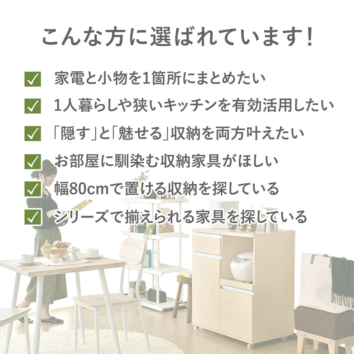 【幅80】 キッチン収納 モナワイド