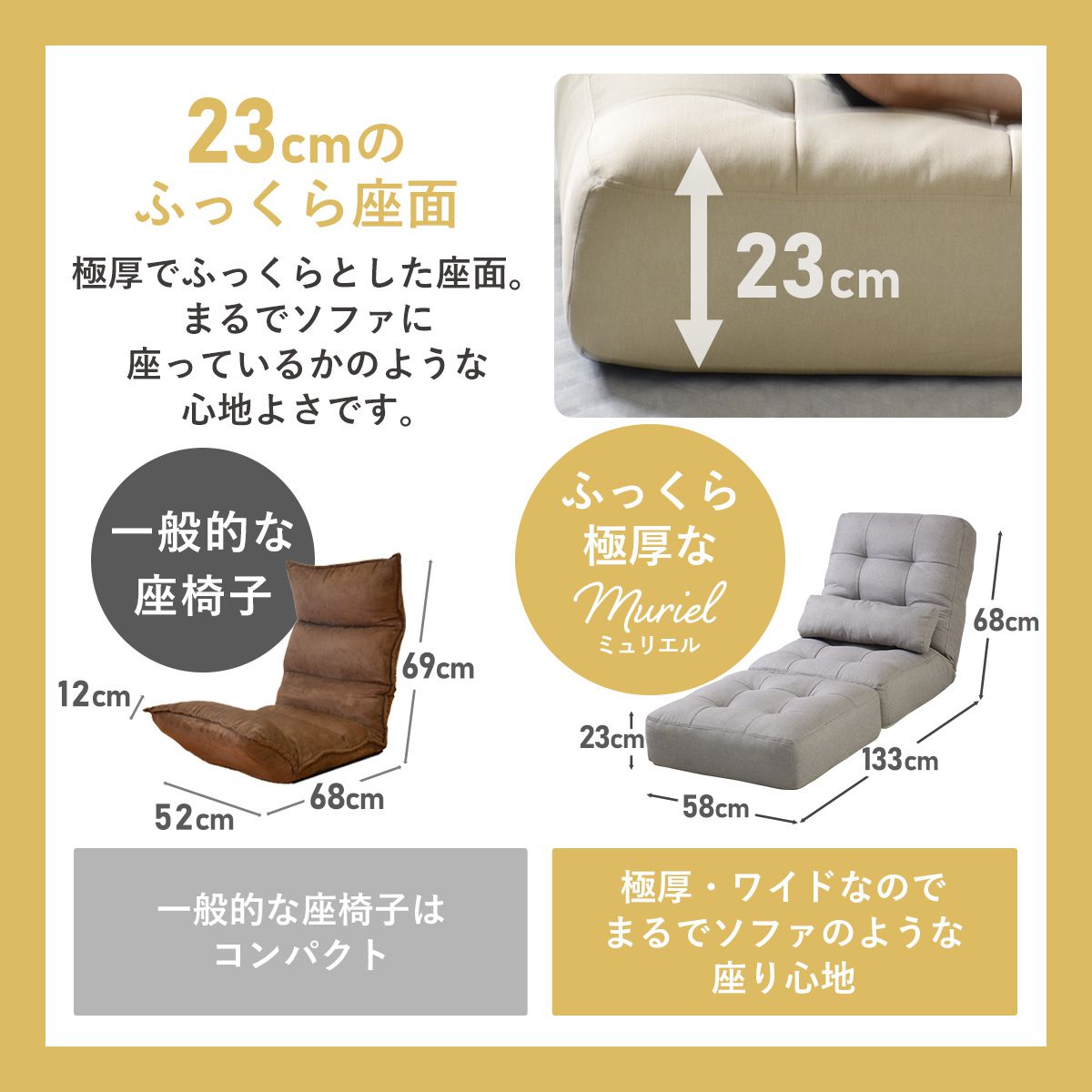[幅60] ソファー ひとりがけ ロータイプ 1人用 座椅子 ｜ ミュリエル