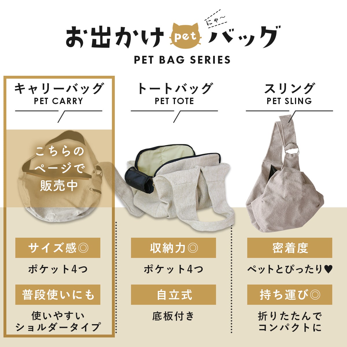 ペットキャリーバッグ　ペペキャリー