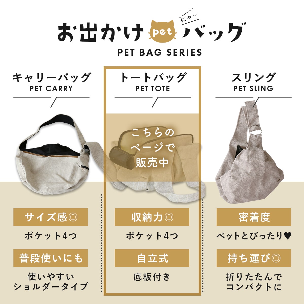 ペット用トートバッグ　ペペトート