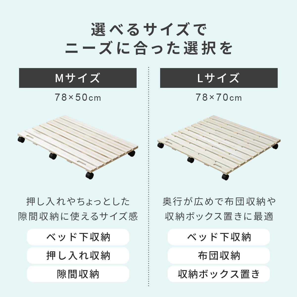 ベッド下収納 ピロッタ78×70cm