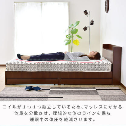 シングル マットレス ポケットコイル 圧縮ロール梱包 シングルサイズ プルメリア S