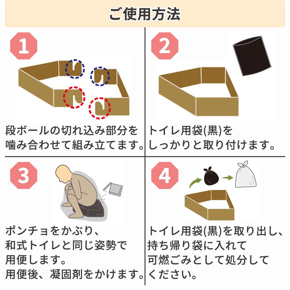 【防災用品】 ポンチョ付き簡易トイレ