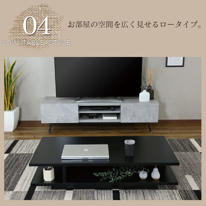 テーブル ローテーブル 木製 収納付き 幅60 奥行き120 ｜ シャルケ
