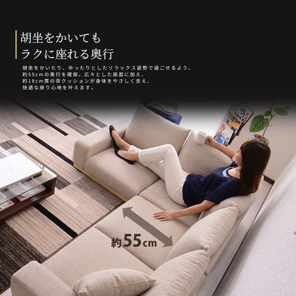 コーナーソファー ロータイプ 幅203  クッション付き ユニゾンコーナー