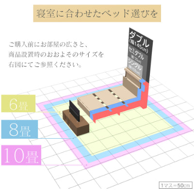 セミダブルベッド LED照明付き ベッドフレーム シャトー SD