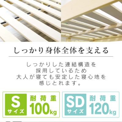 シングルベッド ベッドフレーム シングル 天然木パイン材使用 サニー 分割 S