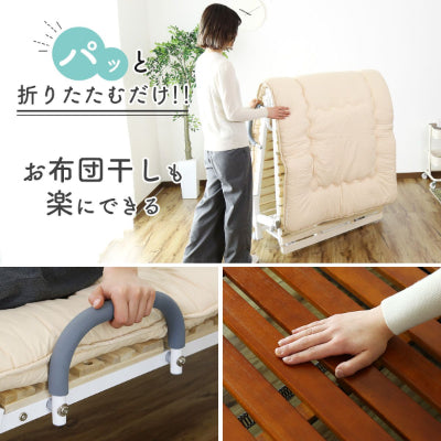 簡易ベッド 折りたたみ ベット シングル ベッドフレーム キャスター付き レスター  S