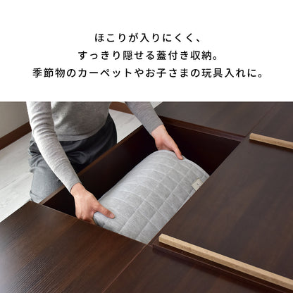 【シングル】 収納付きベッドフレーム デズモンド