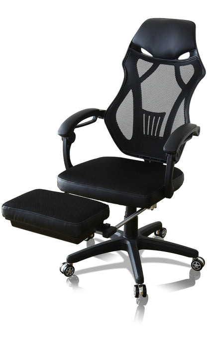 オフィスチェア パソコンチェア イス メッシュ フットレスト付き クロセット