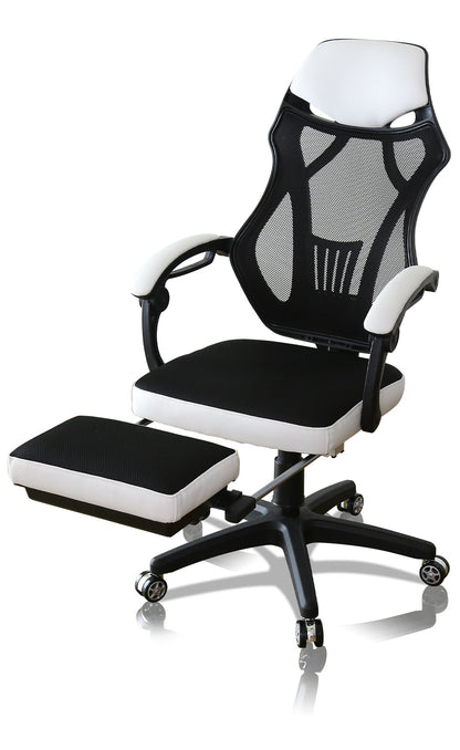オフィスチェア パソコンチェア イス メッシュ フットレスト付き クロセット