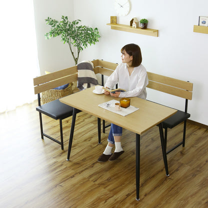 ダイニングテーブル3点セット テーブル コーナー ベンチ テーブルとチェアセット クッション入り座面 要組立 ネロ