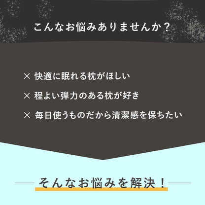 吸汗速乾まくら｜丸洗いOK｜抗菌防臭｜防ダニ