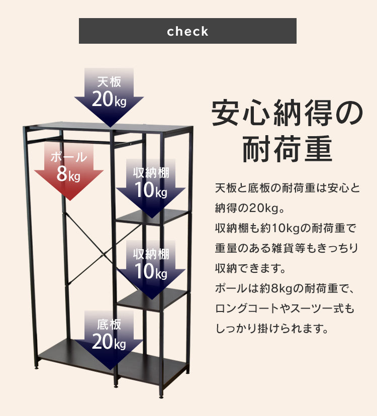 【幅90】ハンガーラック ワードロープ ボン