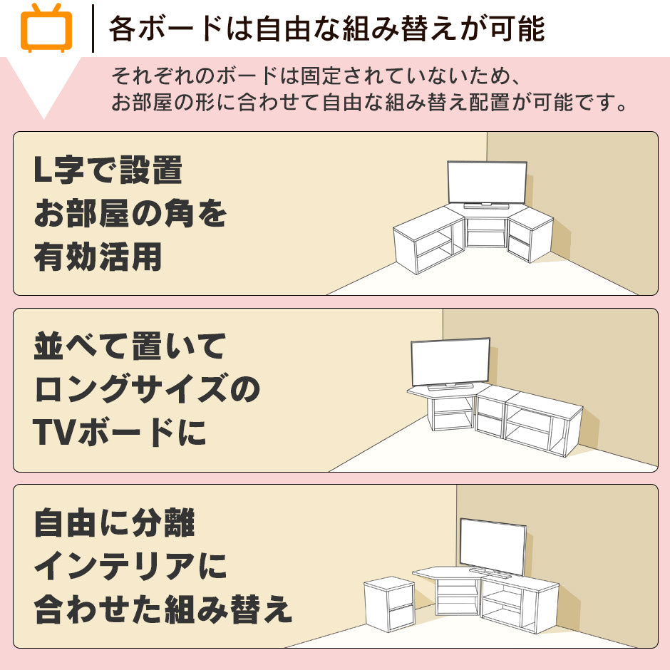 幅118.5cm コーナー テレビ台 コワン