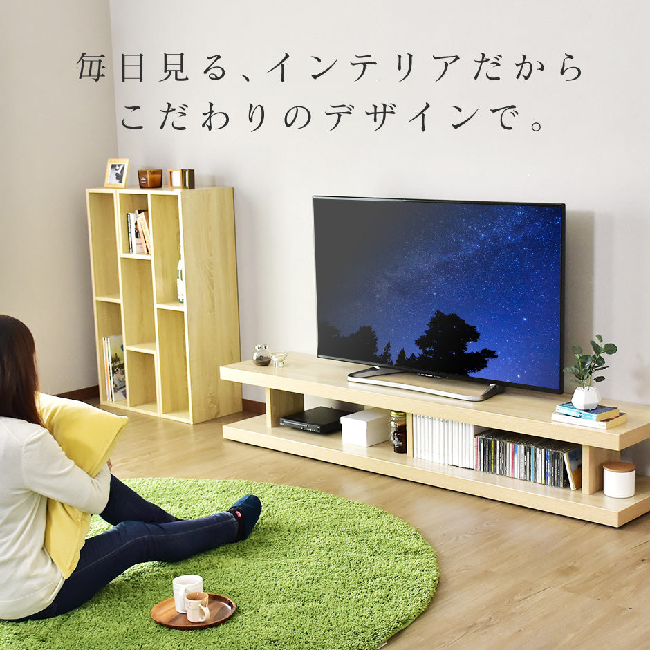 テレビ台 ローボード 幅180cm 極厚天板 65型対応 組立式 フルール