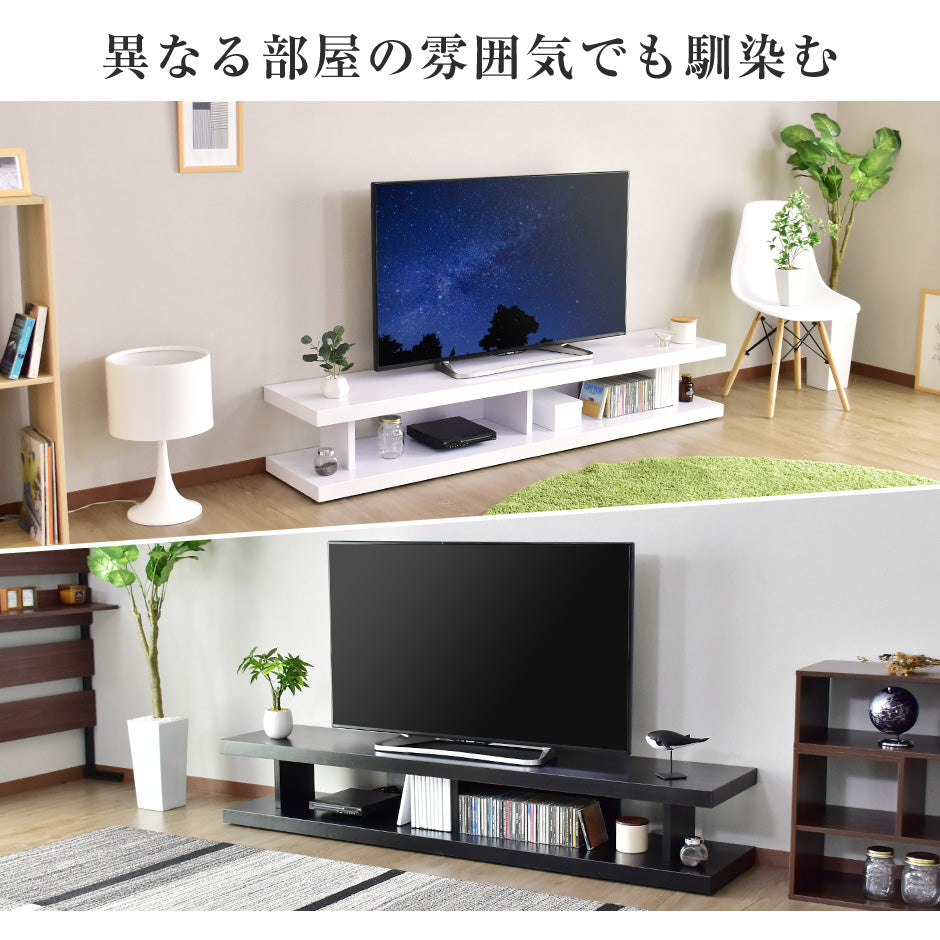 テレビ台 ローボード 幅180cm 極厚天板 65型対応 組立式 フルール