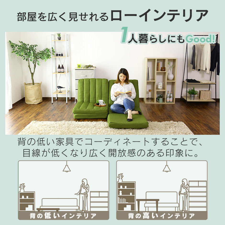 幅120 座椅子 ソファーベッド 2人用ソファ ロータイプ 折りたたみ コンパクト フロッケ