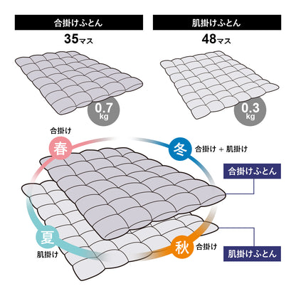 【150×210】二枚合わせ羽毛掛けふとんS