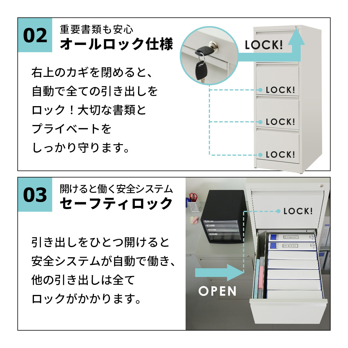 スチールキャビネット ケプロイ4段