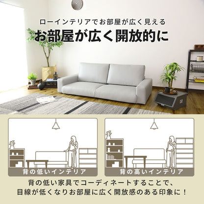 ソファー ローソファー 3人掛け 幅171 レザー レクシー 3P
