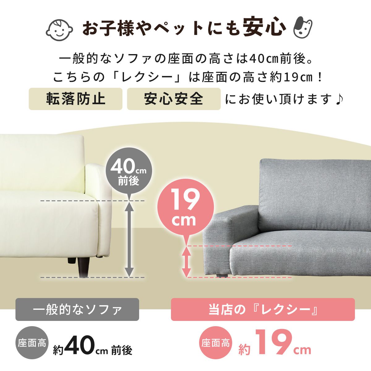 3人掛けローソファー  レクシー3P FAB