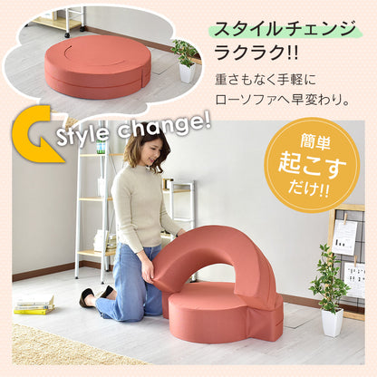 ローソファー ひとりがけ ウレタンソファ ビッグクッション リーベ 1P