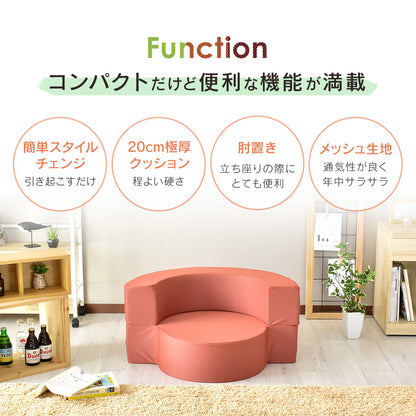 ローソファー ひとりがけ ウレタンソファ ビッグクッション リーベ 1P