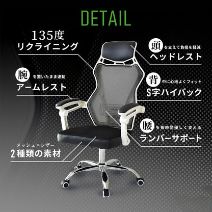 オフィスチェア パソコンチェア メッシュ ランバーサポート ムジーク